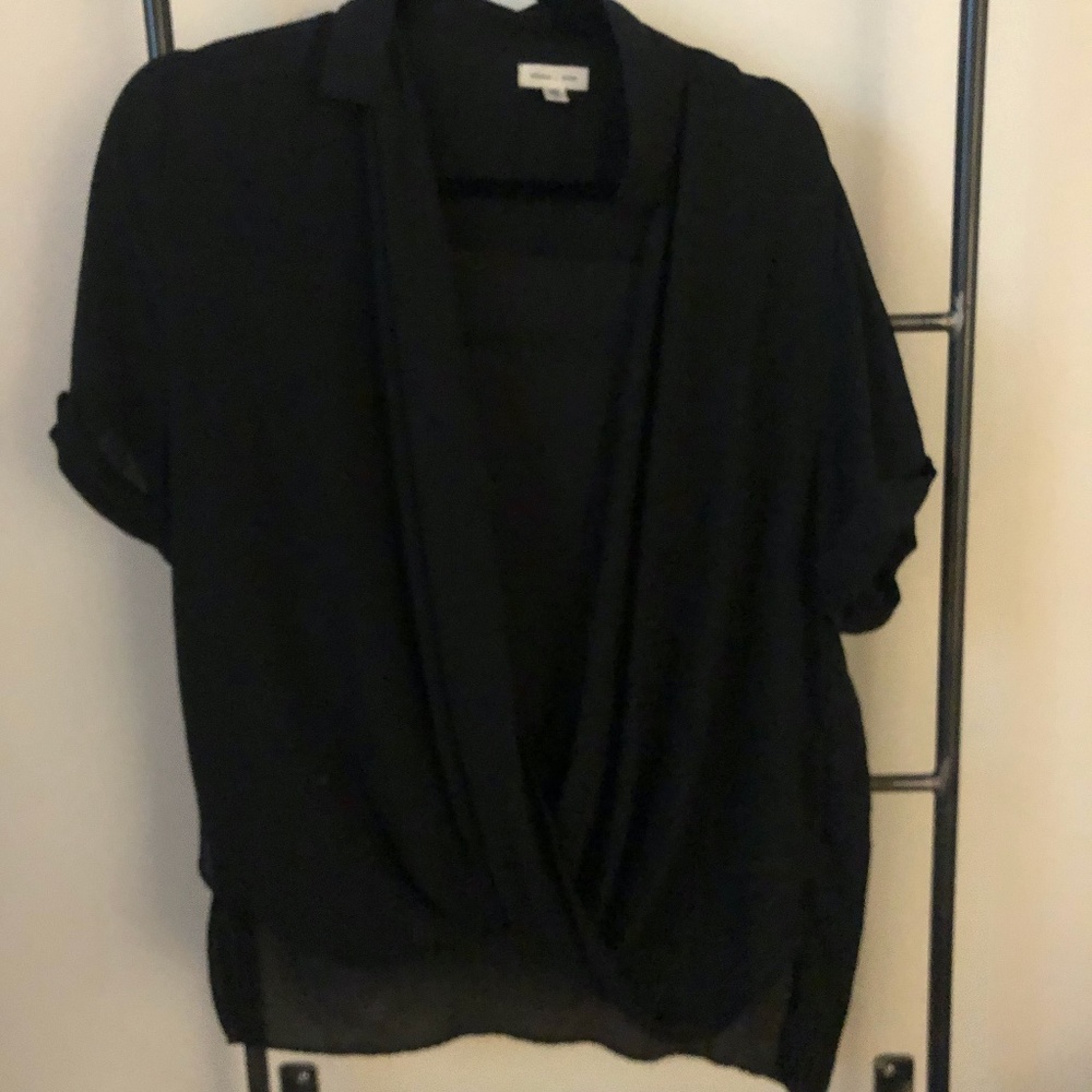 High-Low Wrap Blouse